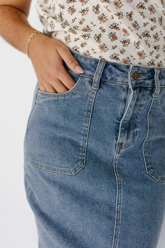 Vera Patch Pocket Denim Skirt