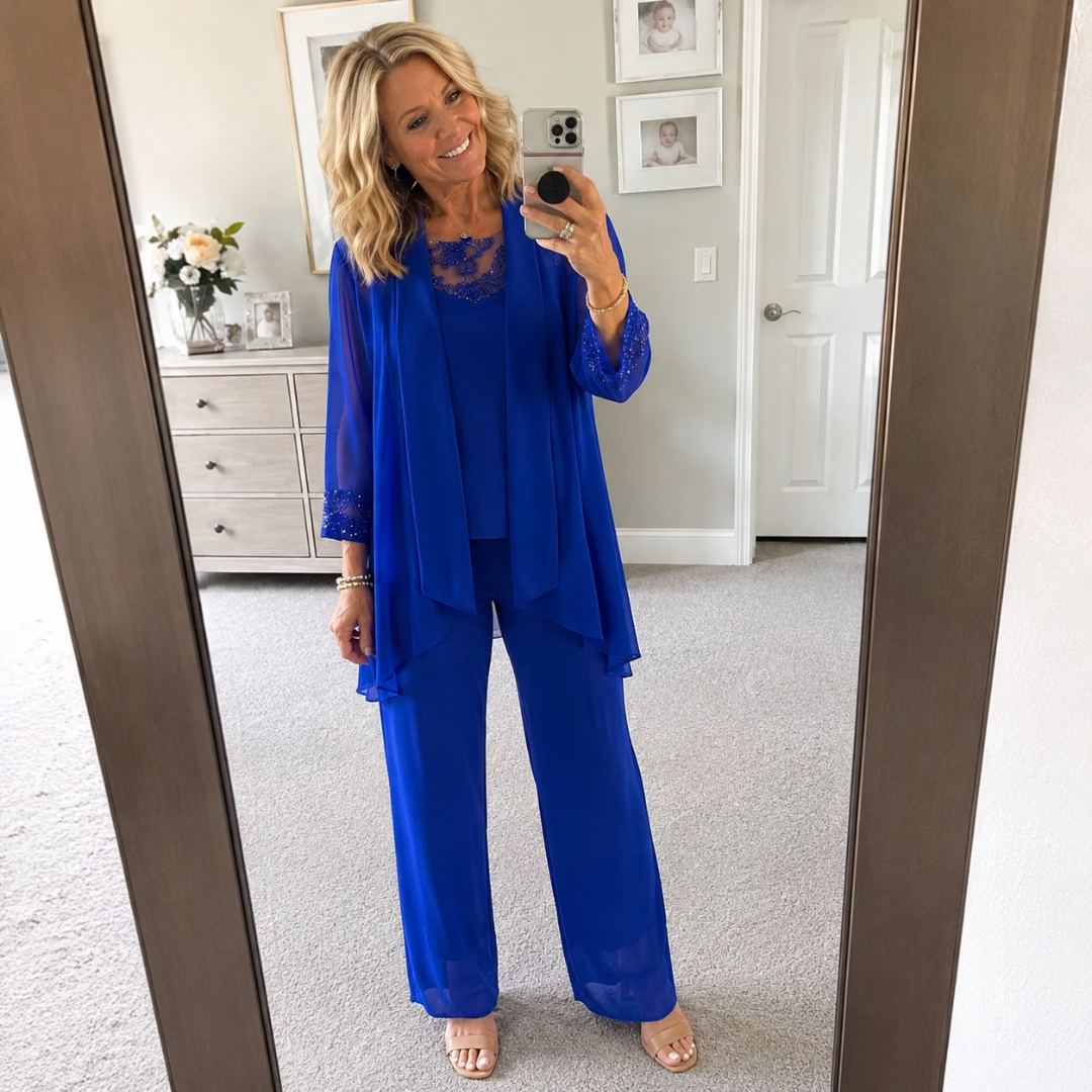 Eleanor™ | Completo Giacca Fluida e Pantaloni a Gamba Larga