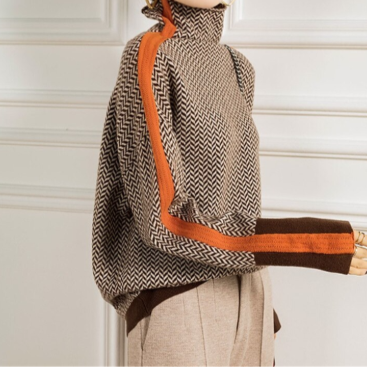 Bianca - Collo Alto Herringbone Luxe