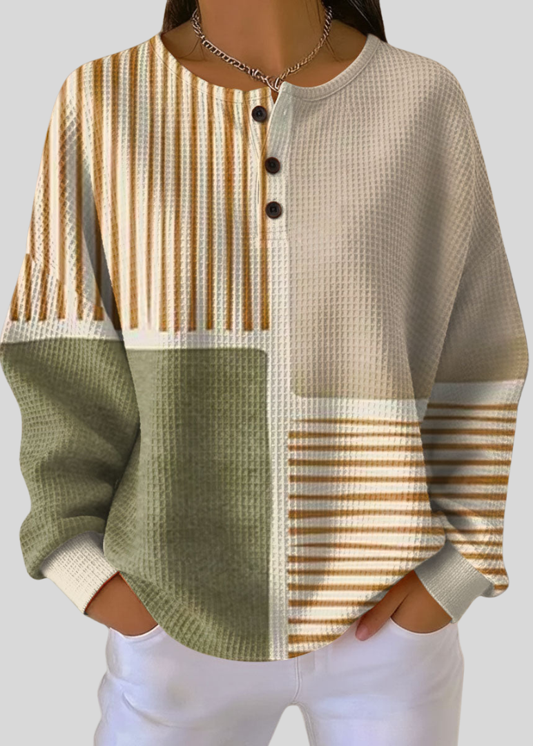 HARPER | Maglione Henley in Pile a Waffle per Donna