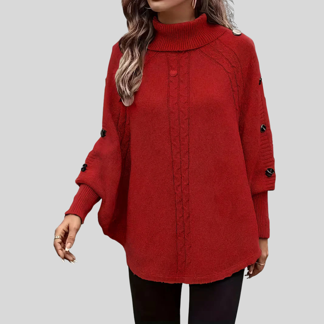 VERA | Maglione Oversized a Collo Alto a Treccia per Donna