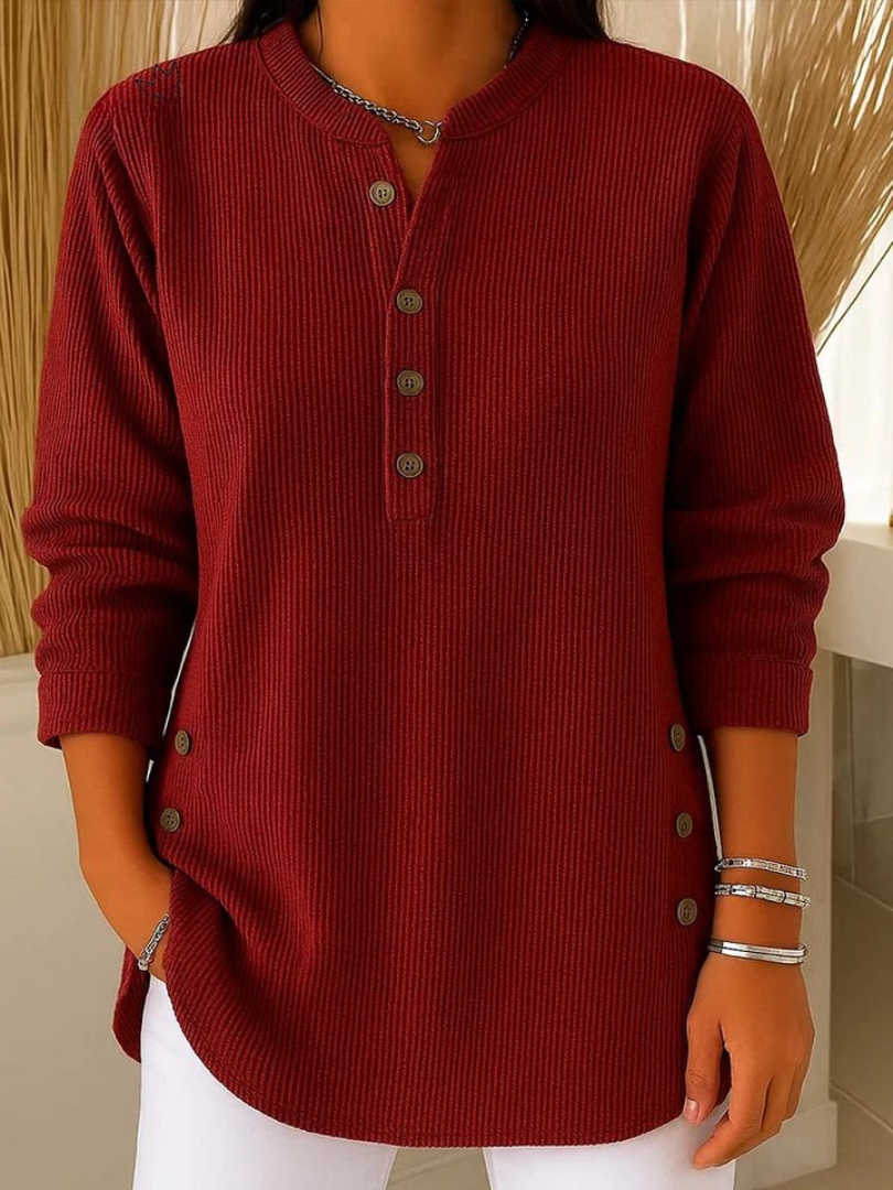 Tunica Henley con bottoni da donna