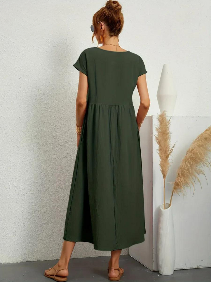 Anro™ | Abito essenziale in cotone e lino dallo stile elegante