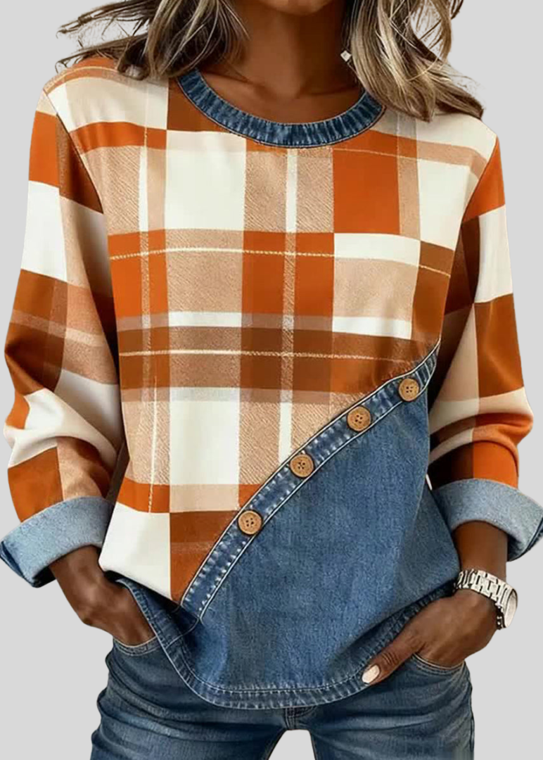 ELLA | Maglione Pullover a Pannelli Patchwork Relaxed da Donna