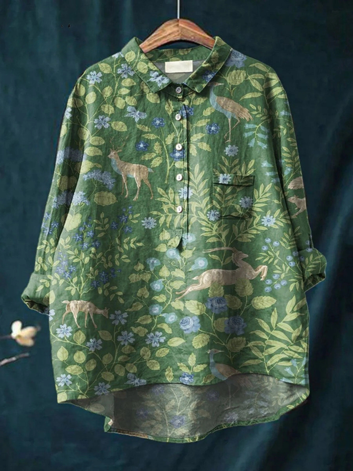 Lotte | T-shirt casual con stampa floreale e animalier vintage