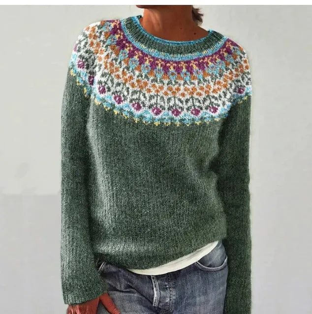 Maglione autunnale retrò lavorato a maglia
