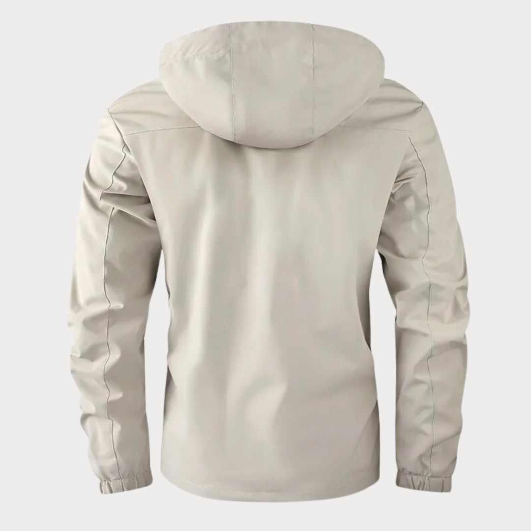Elegante giacca antivento con cappuccio