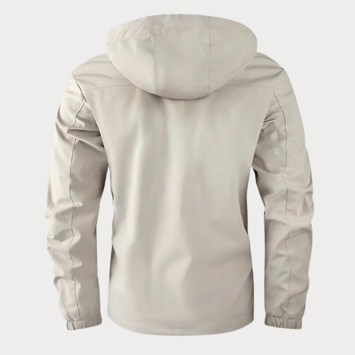 Elegante giacca antivento con cappuccio