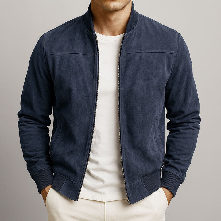 Giacca Elegante in Pelle Scamosciata