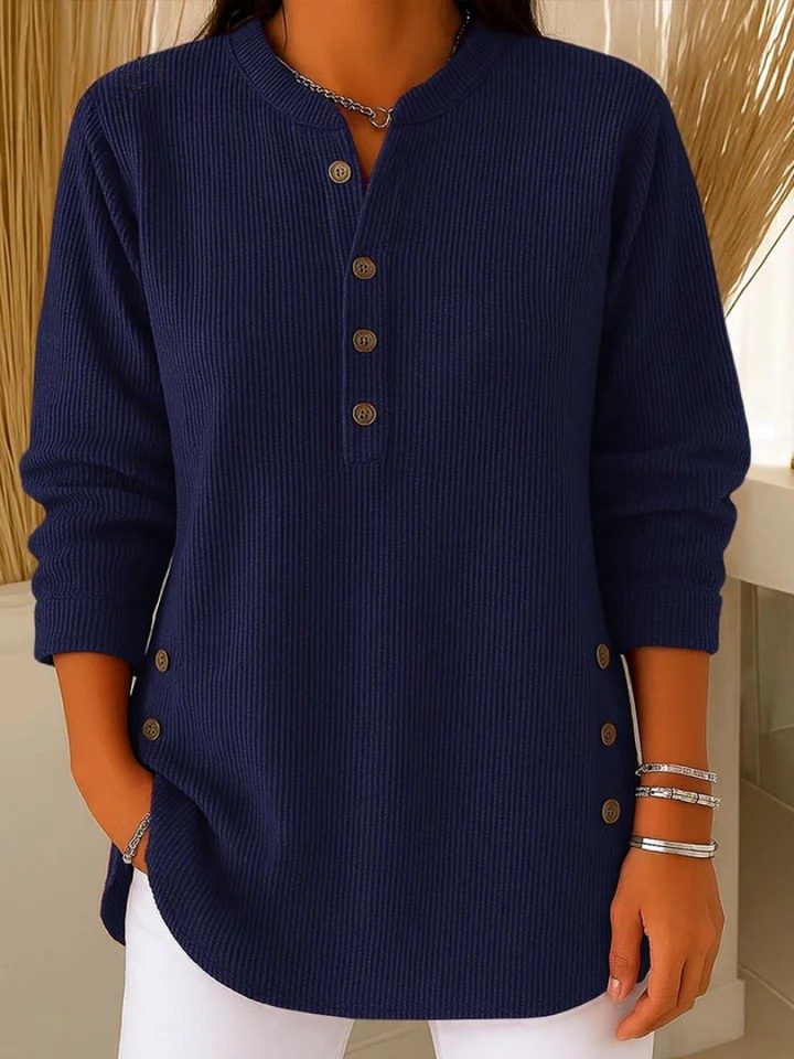 Tunica Henley con bottoni da donna