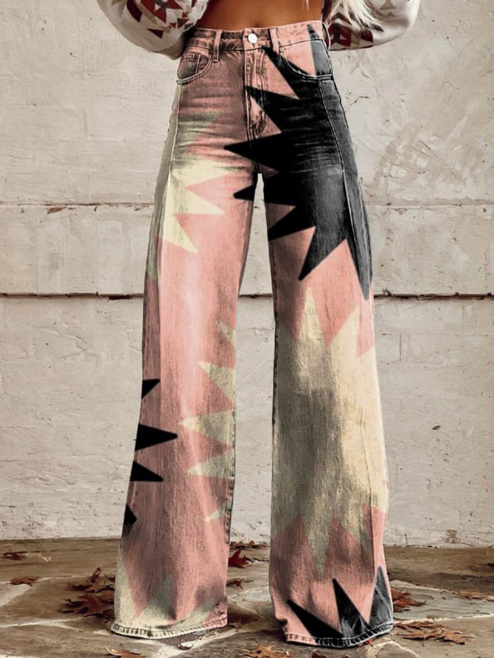 Pantaloni Boho con stampa esplosiva