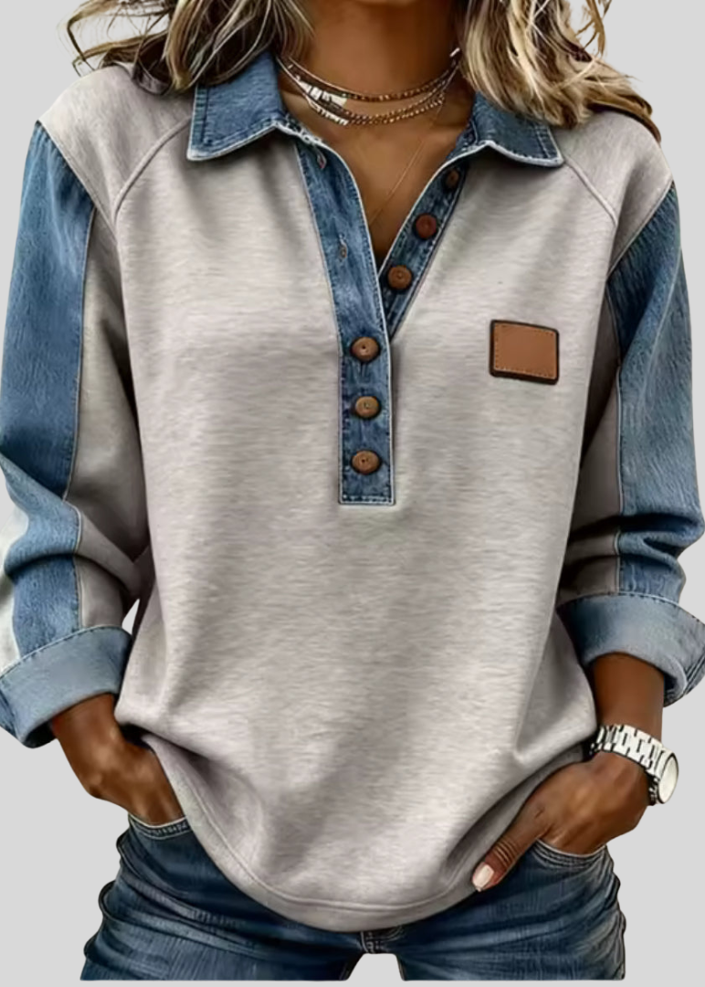 LYDIA | Pullover Femminile con Maniche a Contrast