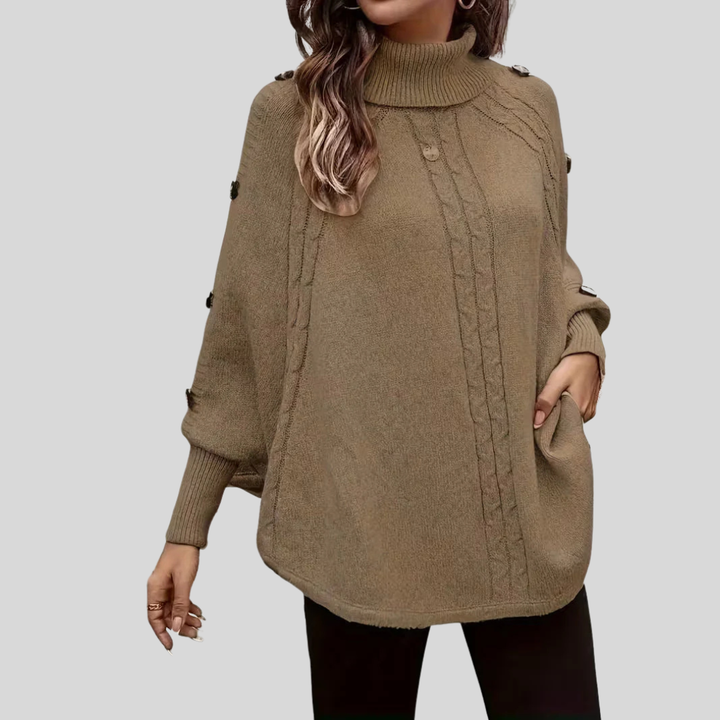 VERA | Maglione Oversized a Collo Alto a Treccia per Donna