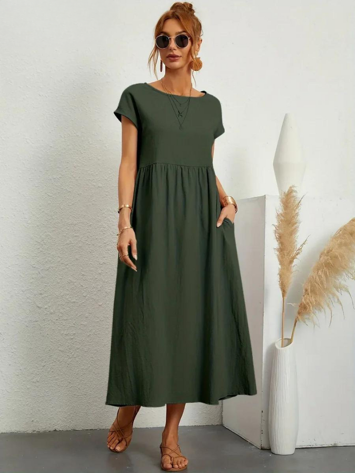 Anro™ | Abito essenziale in cotone e lino dallo stile elegante