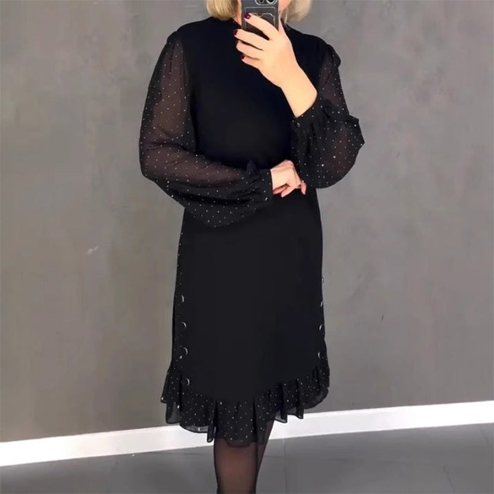 Estela | Abito elegante con cristalli e scollo rotondo