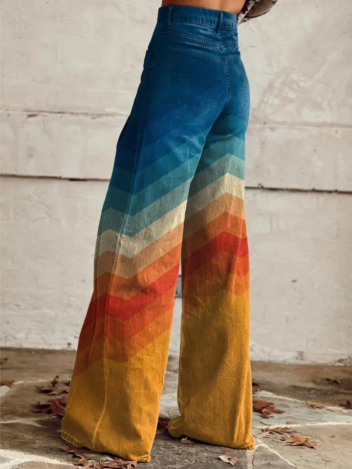 Pantaloni larghi retrò Chevron