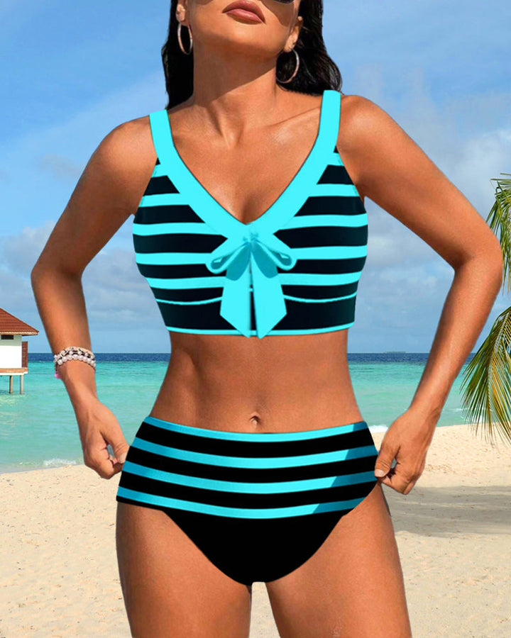 Horana™ | Bikini a righe a vita alta