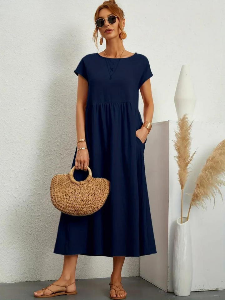 Anro™ | Abito essenziale in cotone e lino dallo stile elegante