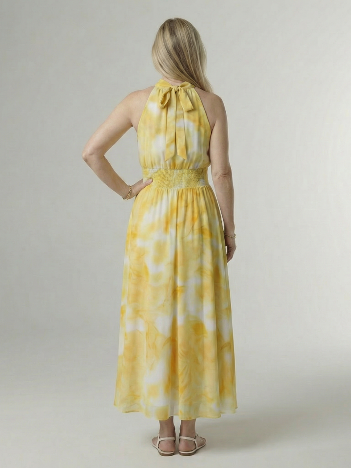 Sylin | Vestito midi con scollo all'americana arricciato