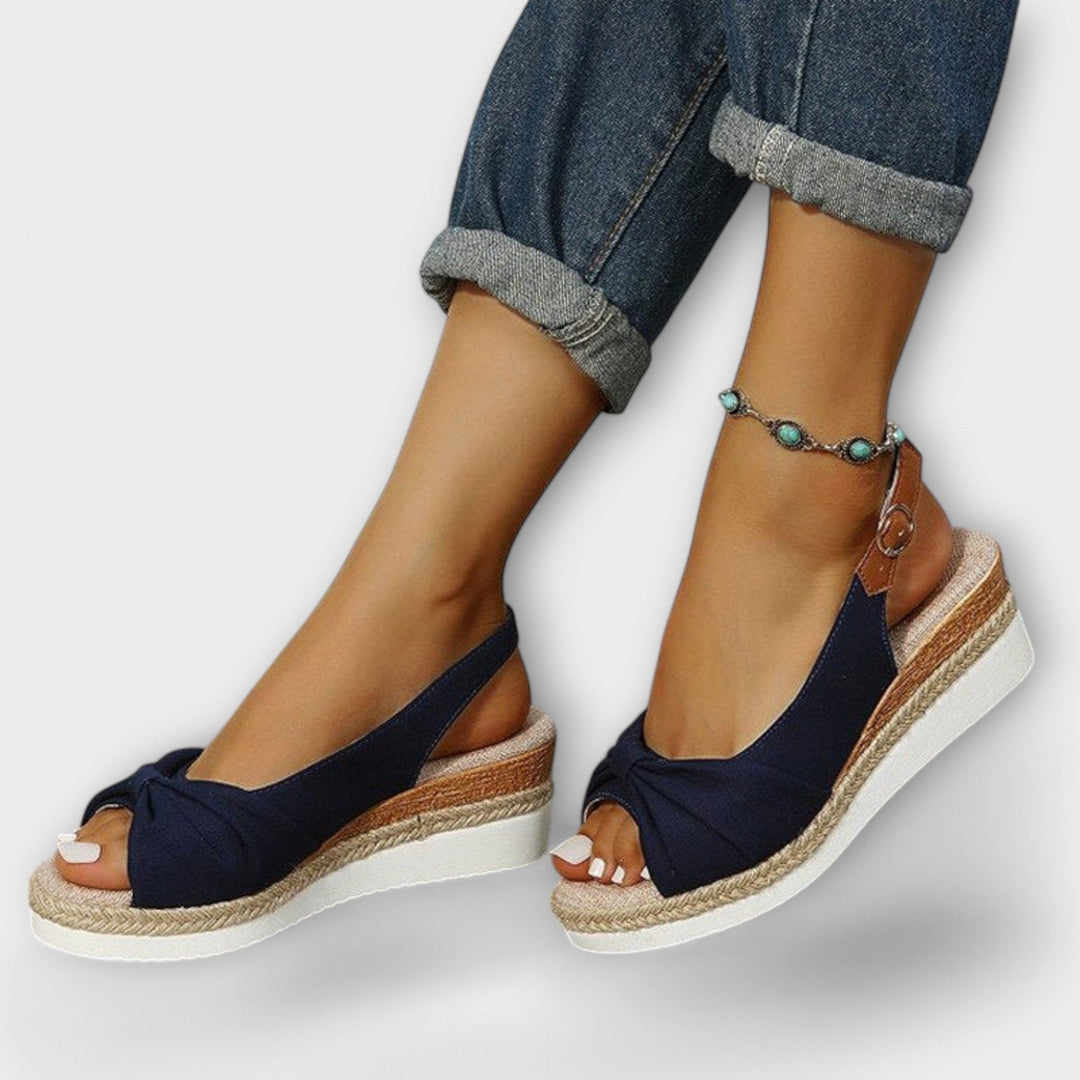Adelgund - Sandali espadrillas rosa con fiocco