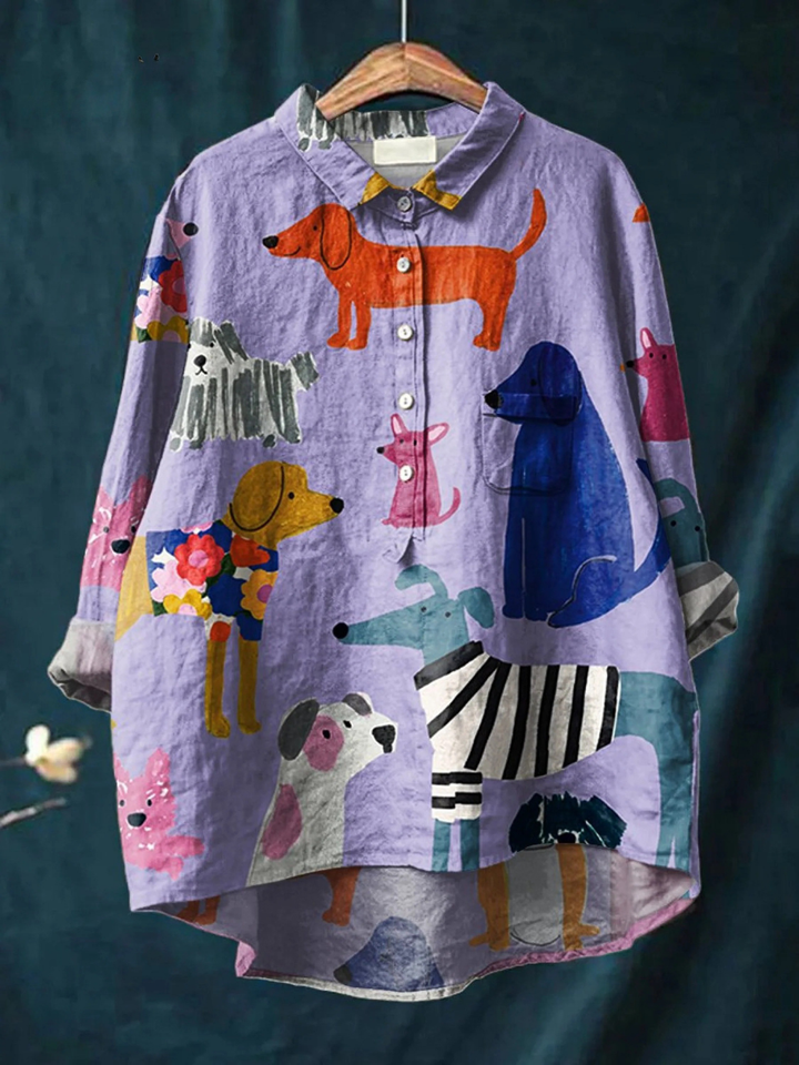 Rosa | T-shirt casual con stampa cane