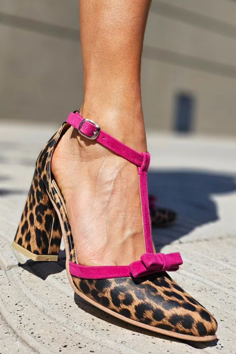 Jodie - Sandali leopardati verdi con dettagli colorati
