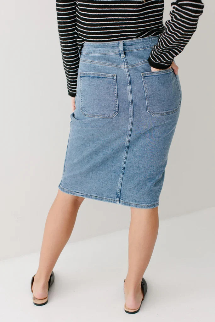 Vera Patch Pocket Denim Skirt