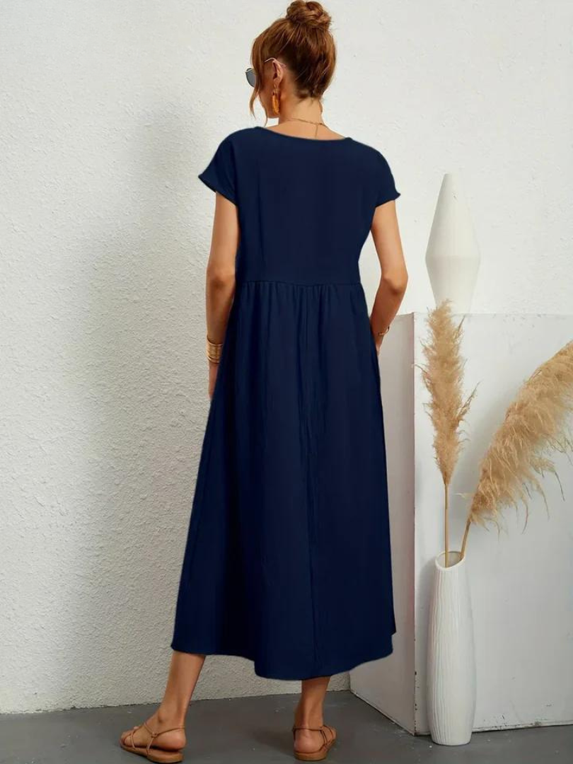 Anro™ | Abito essenziale in cotone e lino dallo stile elegante