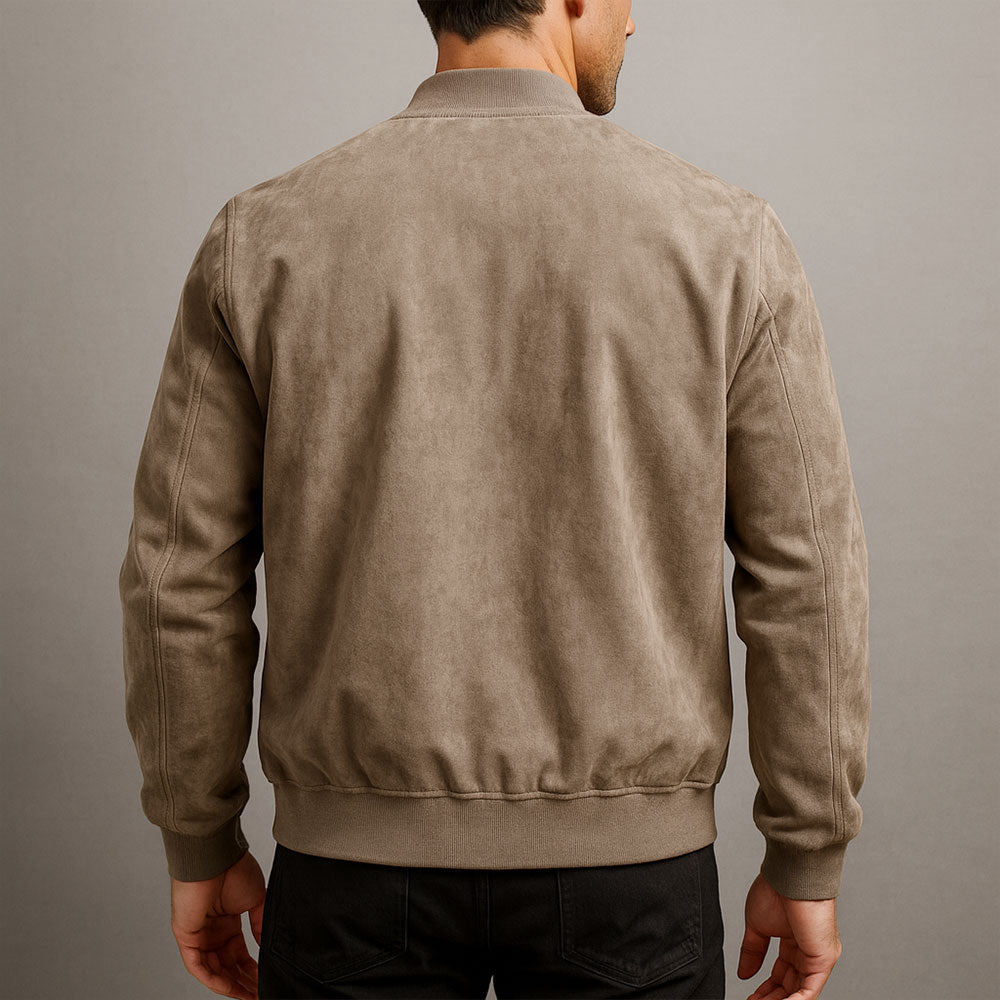 Giacca Elegante in Pelle Scamosciata