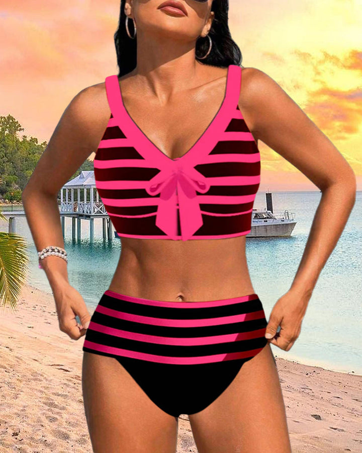Horana™ | Bikini a righe a vita alta