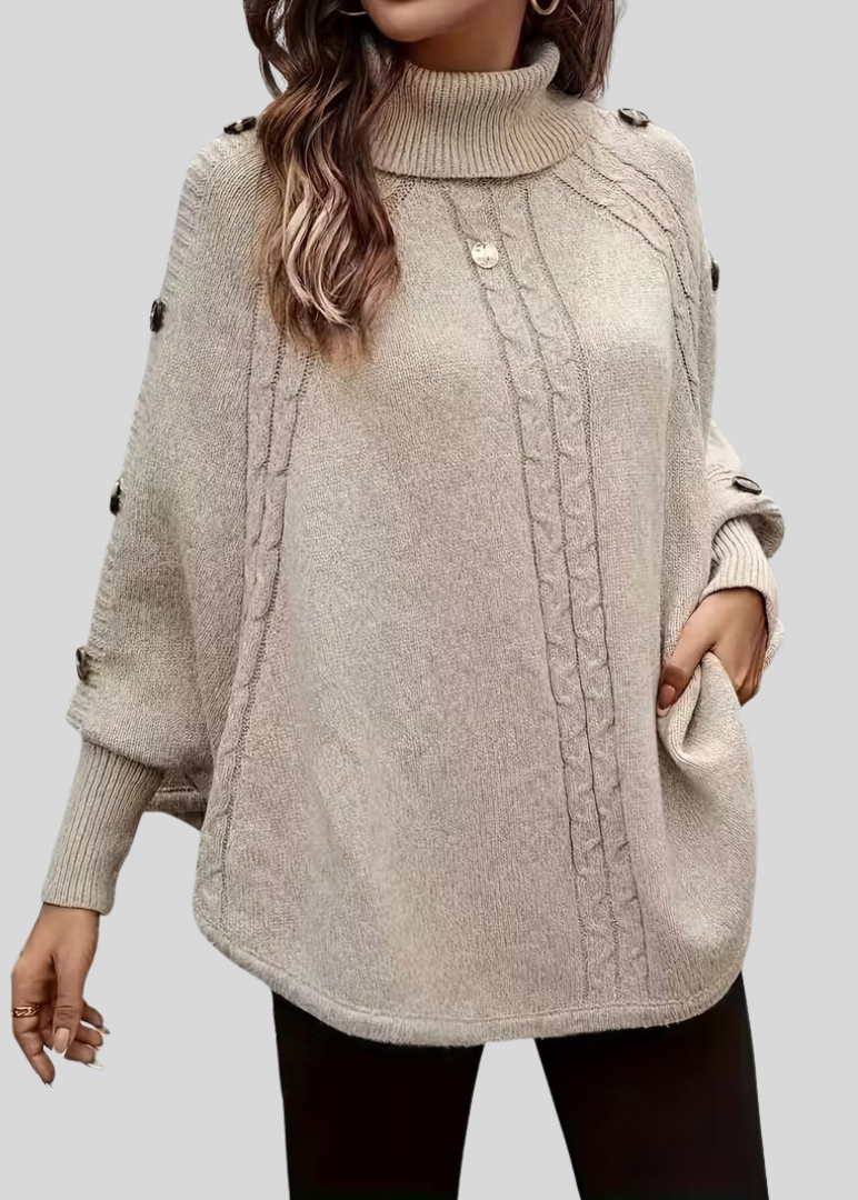 VERA | Maglione Oversized a Collo Alto a Treccia per Donna