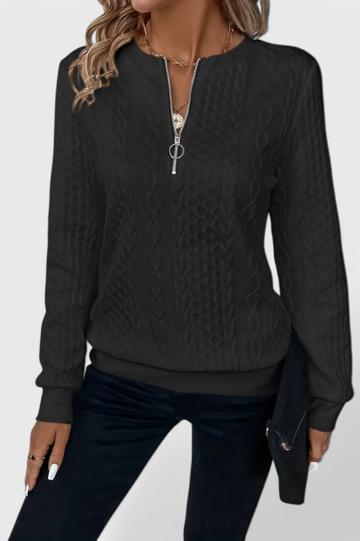 Zoey | Maglione in maglia con zip morbida