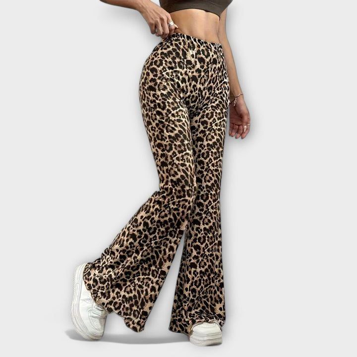 Freya - Pantaloni bootcut leopardati
