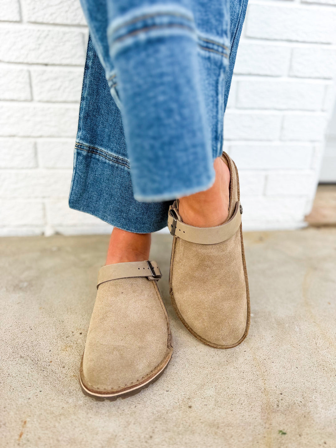 Zoccoli Birkenstock Lutry Premium in montone - Taupe
