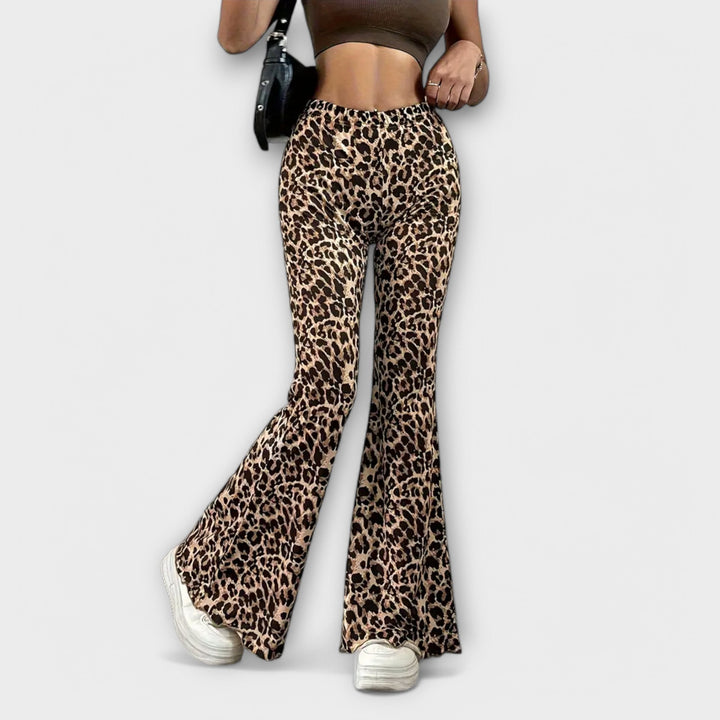 Freya - Pantaloni bootcut leopardati