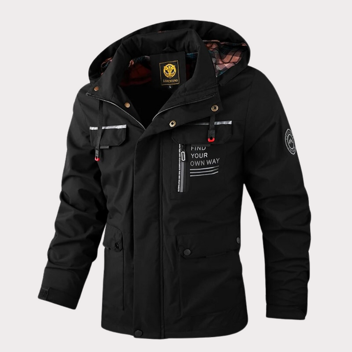 Elegante giacca antivento con cappuccio