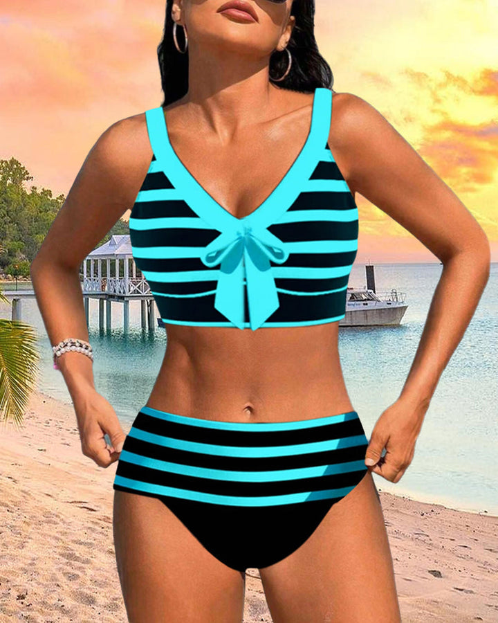 Horana™ | Bikini a righe a vita alta