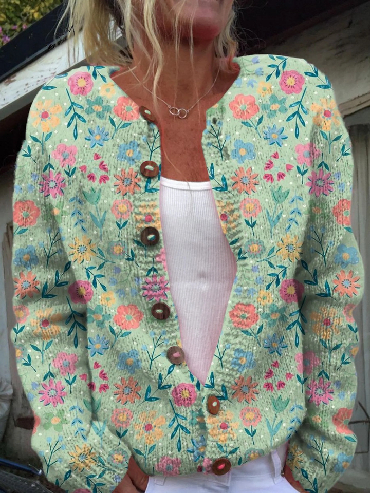 Foxfield™ | Cardigan vintage a fiori da donna