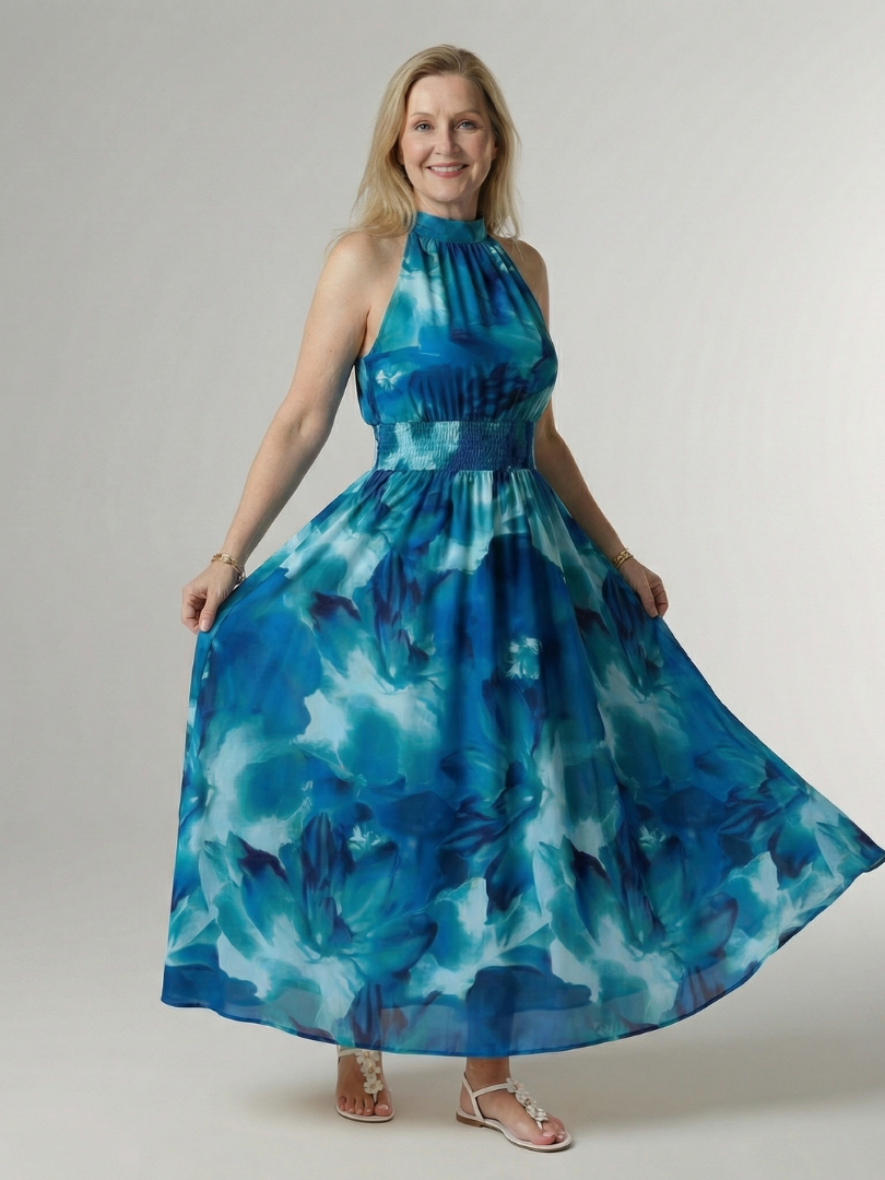 Sylin | Vestito midi con scollo all'americana arricciato
