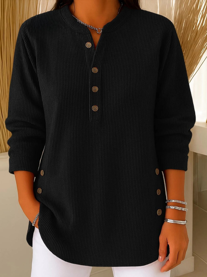 Tunica Henley con bottoni da donna