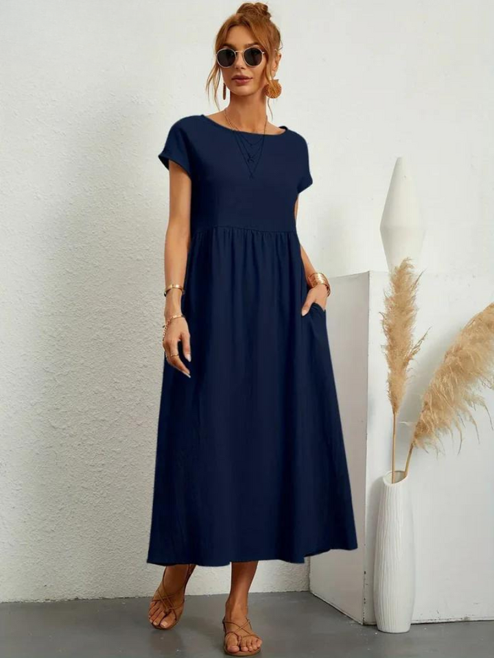 Anro™ | Abito essenziale in cotone e lino dallo stile elegante