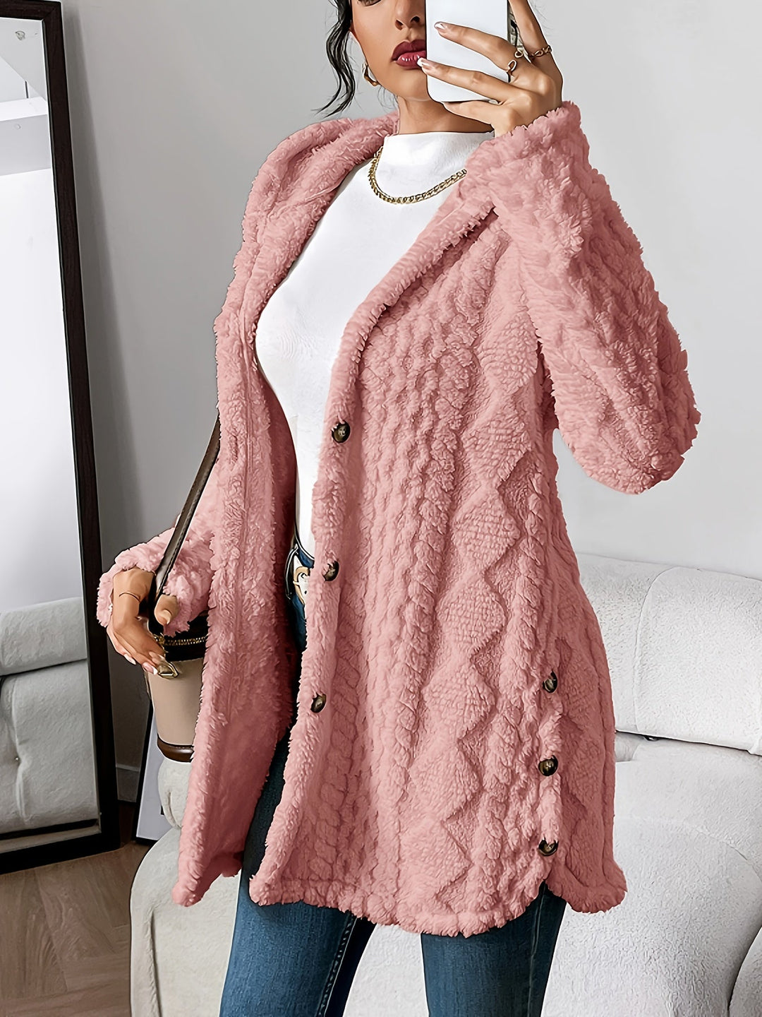 Irene - Cappotto soffice con cappuccio