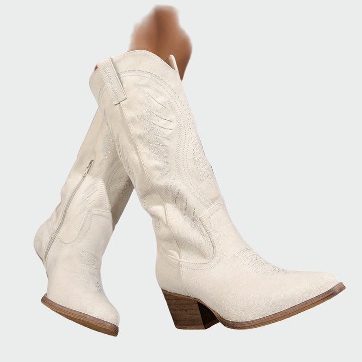 Brianna - Eleganti stivali western ricamati