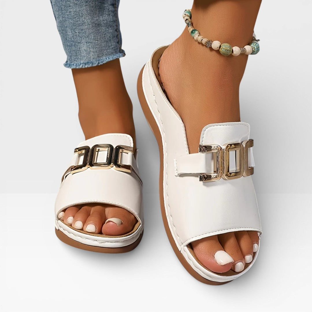 Sandali eleganti con fibbia da donna – Calzata confortevole