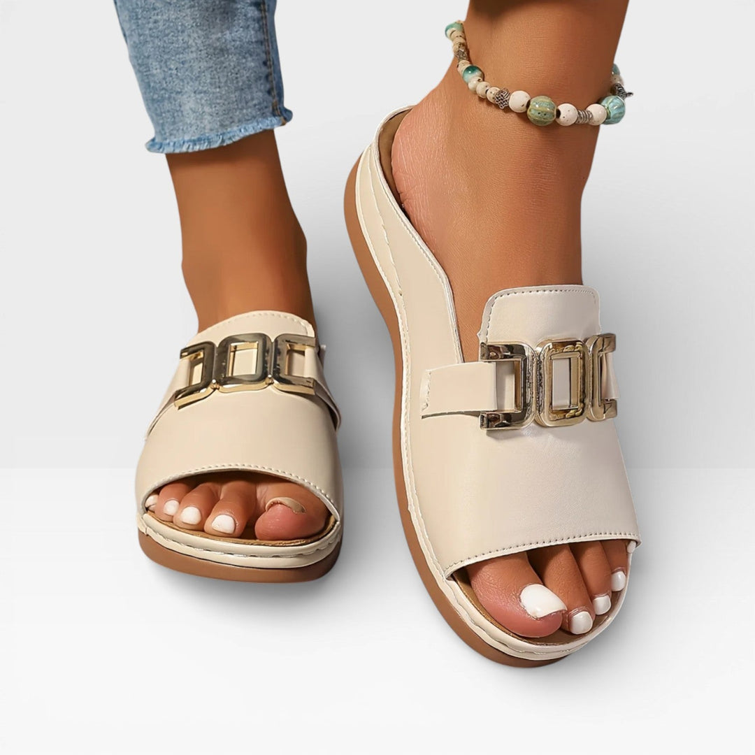 Sandali eleganti con fibbia da donna – Calzata confortevole