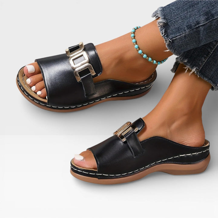 Sandali eleganti con fibbia da donna – Calzata confortevole