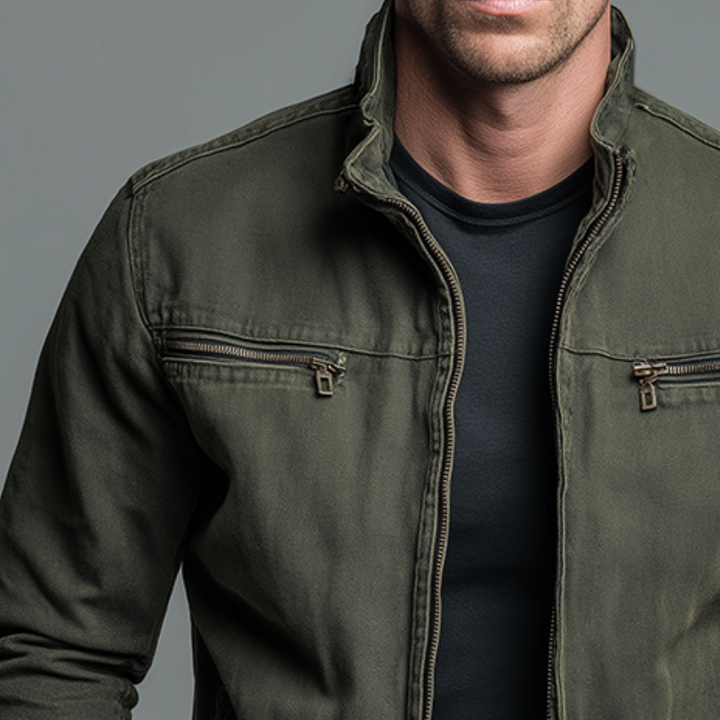 CARLOS™ | Giacca di Cotone Vintage con Zip