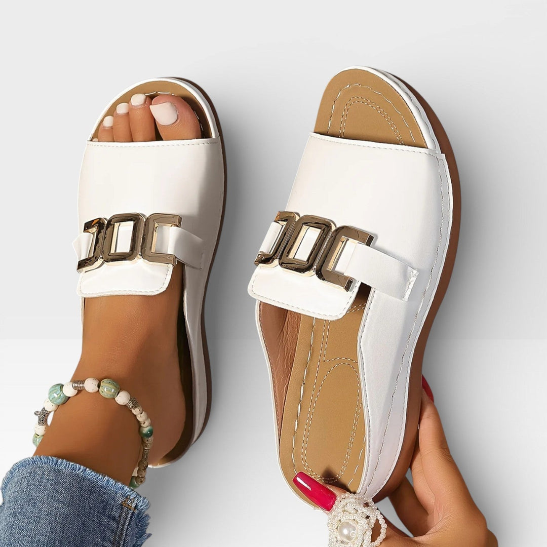 Sandali eleganti con fibbia da donna – Calzata confortevole