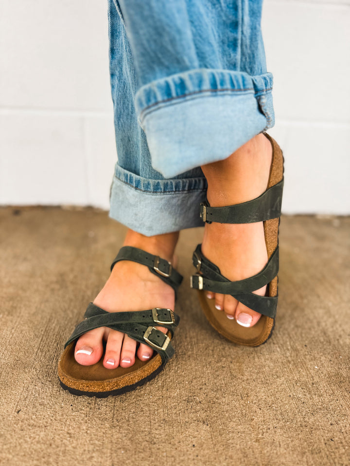 Sandali Birkenstock Franca in pelle oliata - Timo