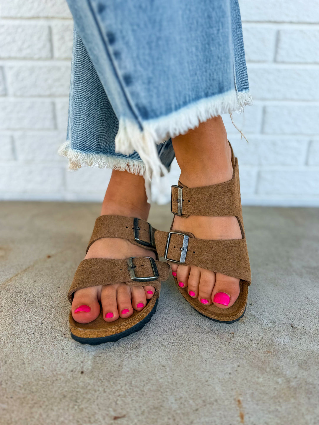 Birkenstock Arizona Suede Leather Sandal - Dark Tea
